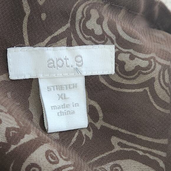 Apt 9 Brown White Floral Halter Backless Top XL Lightweight Lined Soft Flowy - Picture 4 of 5